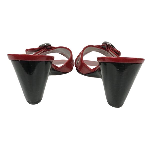 NEW Joan & David Red Patent Leather Mule Slip On Sandals sz 8 1/2 8.5 - Picture 3 of 15